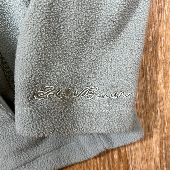 Eddie Bauer Fleece Jacket Full Zip Pockets Medium M Green EUC - Picture 5 of 12